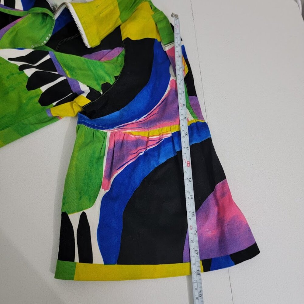 Vintage Berek Abstract Wearable Artsy Jacket Sz XL Full Zip Pockets Flare Sleeve - Picture 10 of 13